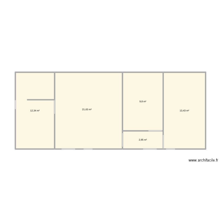mouthiers. Plan de 5 pièces et 60 m2