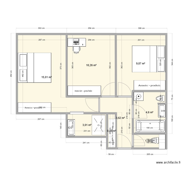 cote nuit sapiniere 2. Plan de 0 pièce et 0 m2