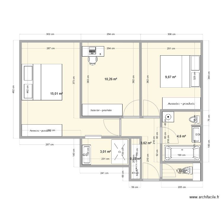 cote nuit sapiniere 2. Plan de 8 pièces et 49 m2