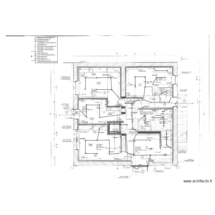 plan elec RDC clerac. Plan de 0 pièce et 0 m2