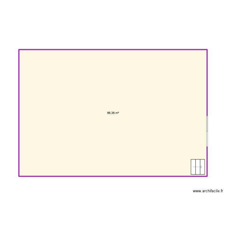 ZONE HUMIDE. Plan de 1 pièce et 66 m2