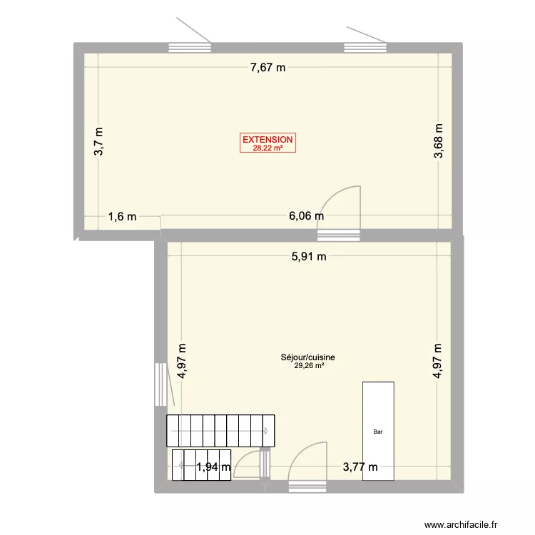 Maison. Plan de 2 et 57 m² Maison. Plan de 2 et 57 m²
