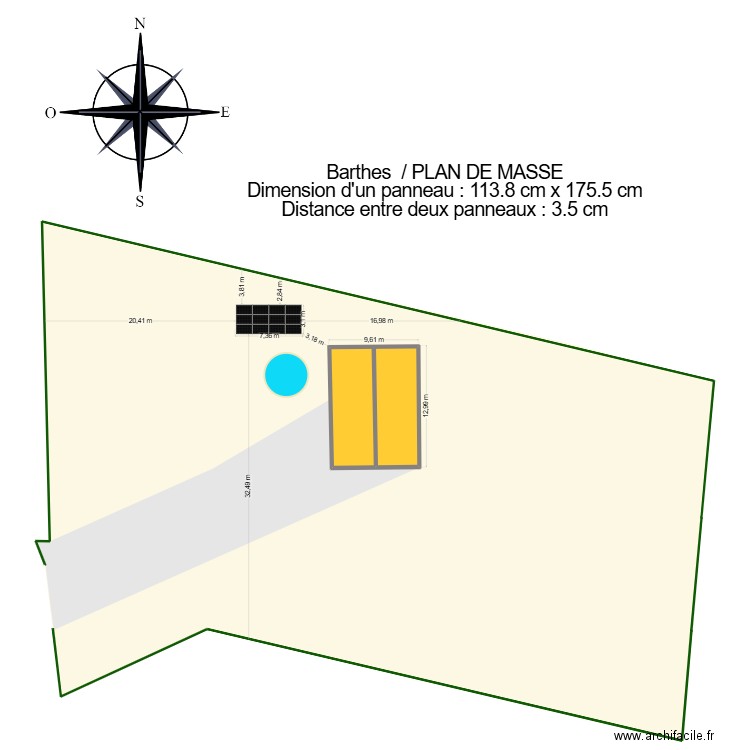 Barthes  / PLAN DE MASSE. Plan de 1 pièce et 113 m2