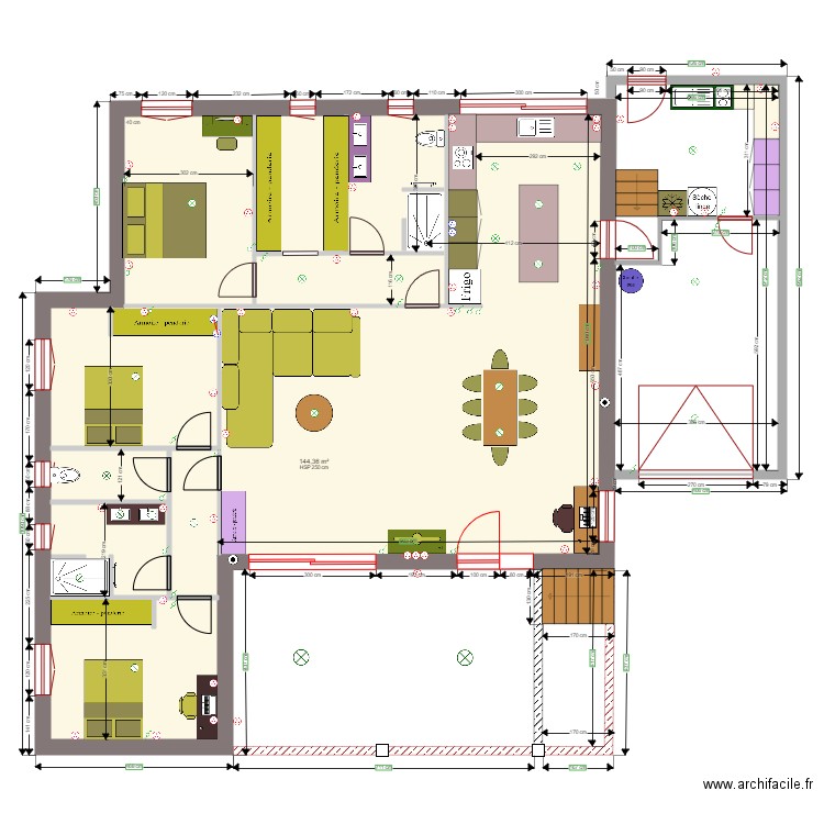 font de clarette interieur2. Plan de 1 pièce et 144 m2