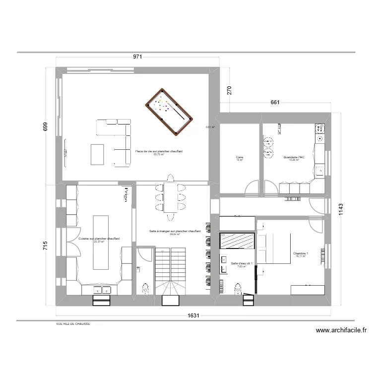 BAS. Plan de 9  et 169 m²