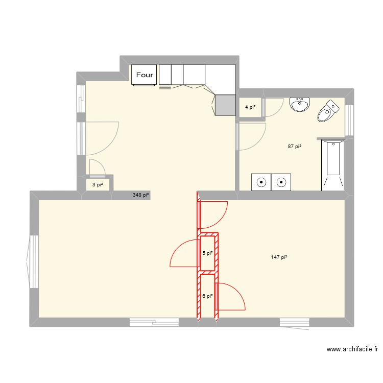 demo. Plan de 7 pièces et 56 m2