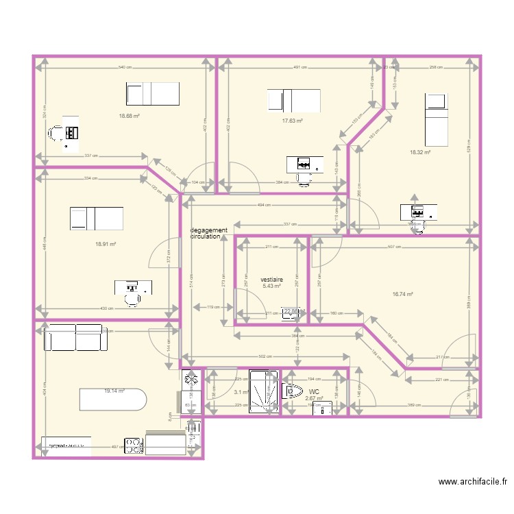 aurel. Plan de 10 pièces et 143 m2