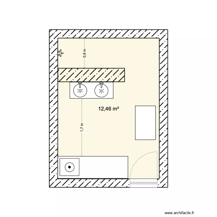 Salle de bain. Plan de 