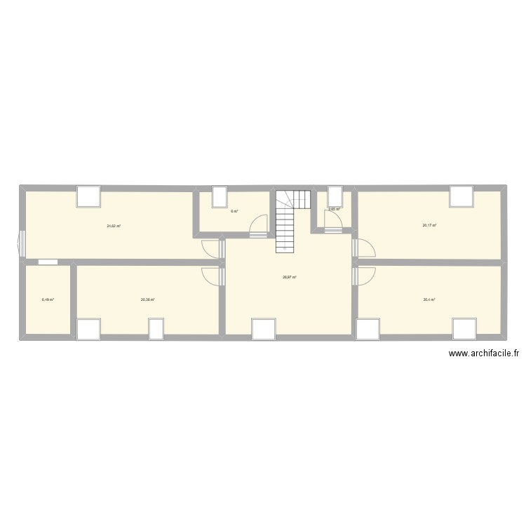 Maison Ferme 1er 2e option. Plan de 8 pièces et 130 m2