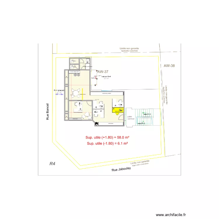 R+4 / RH / Travaux lourd. Plan de 