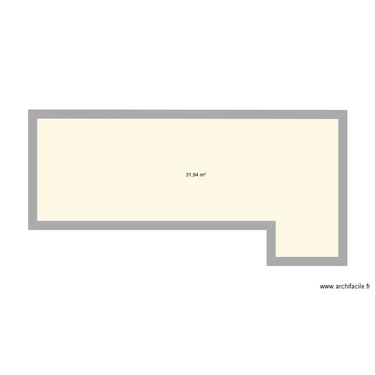 Salle de sport. Plan de 1 pièce et 32 m2