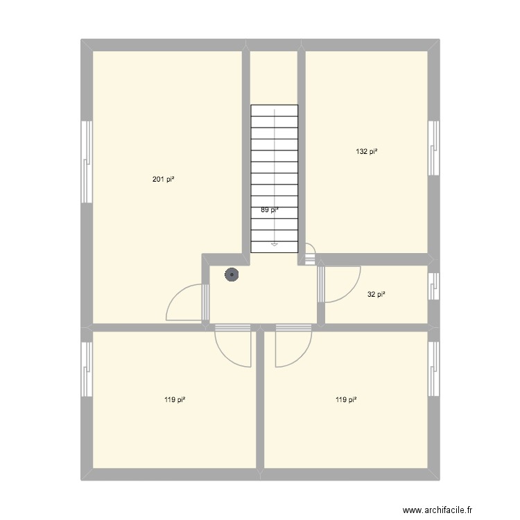 Crique4. Plan de 6 pièces et 64 m2