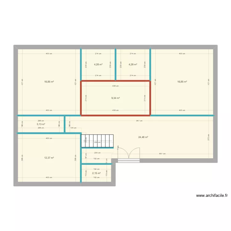 BOUTEAU R+1. Plan de 
