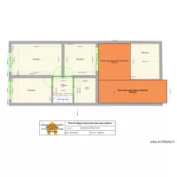 Plan de l'&eacute;tage et toiture bac acier avec cotations