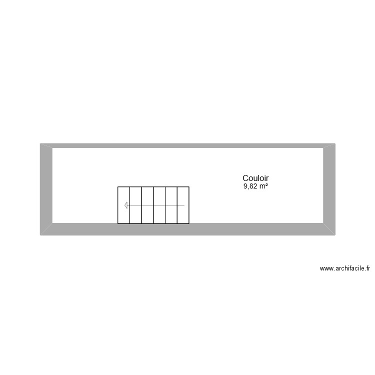 COULOIR ETAGE. Plan de 1 pièce et 10 m2