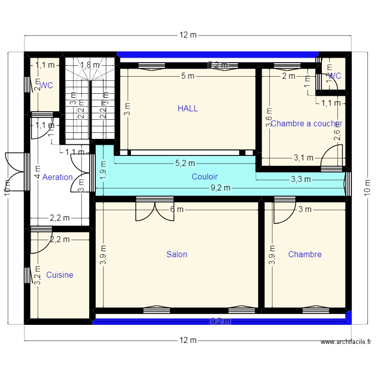 PLAN 12X10 Clint 30 47 10 80 V. Plan de 12 pièces et 99 m2