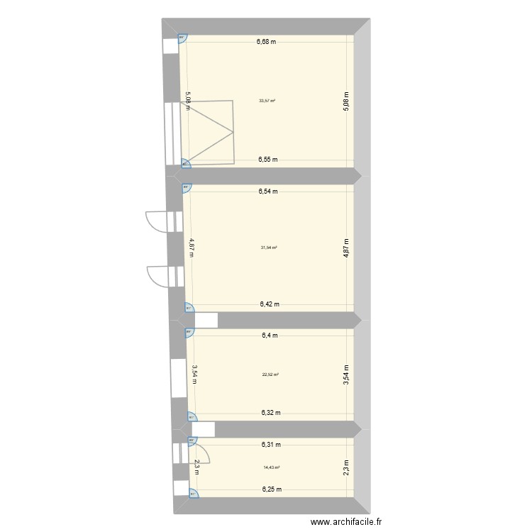 RDC Maison Mick. Plan de 4 pièces et 102 m2