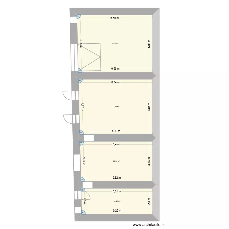 RDC Maison Mick. Plan de 4  et 102 m²