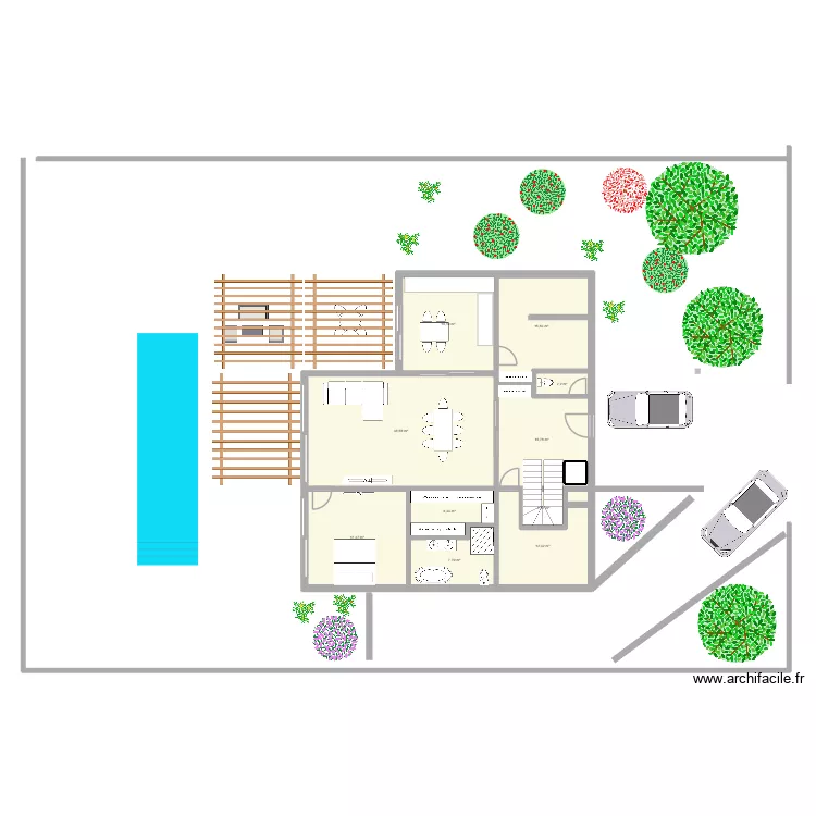 Etude 7. Plan de 16 pièces et 203 m²