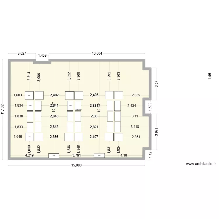 Atelier Chanel. Plan de 1  et 159 m²