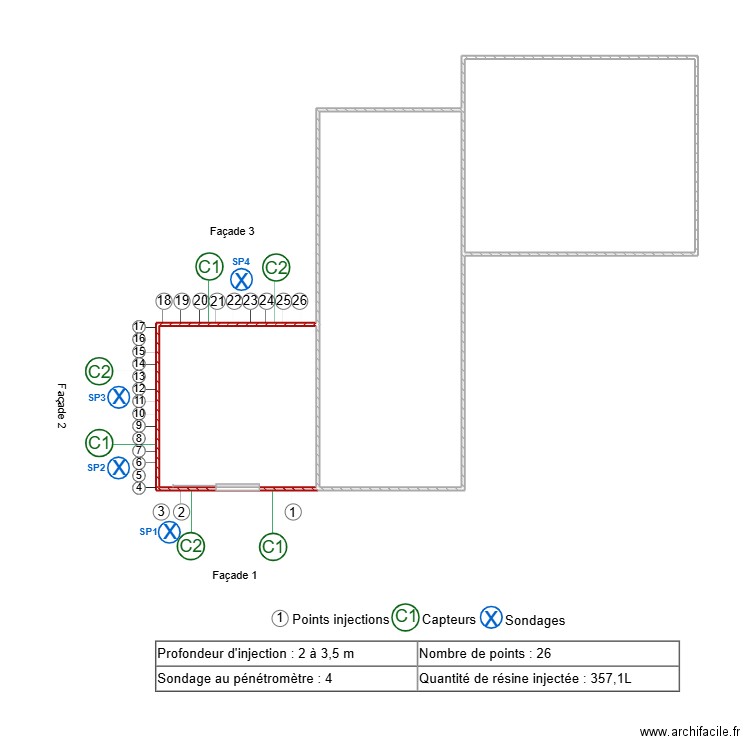 SEYS. Plan de 3 pièces et 42 m2