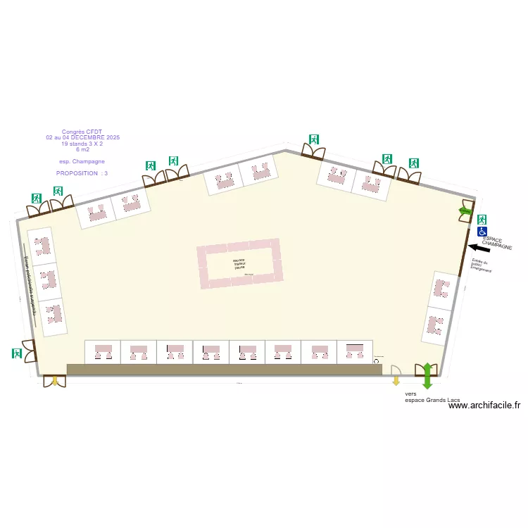 Congr&egrave;s CFDT 02 au 04 D&eacute;c  2025  espace champagne prop 3. Plan de 