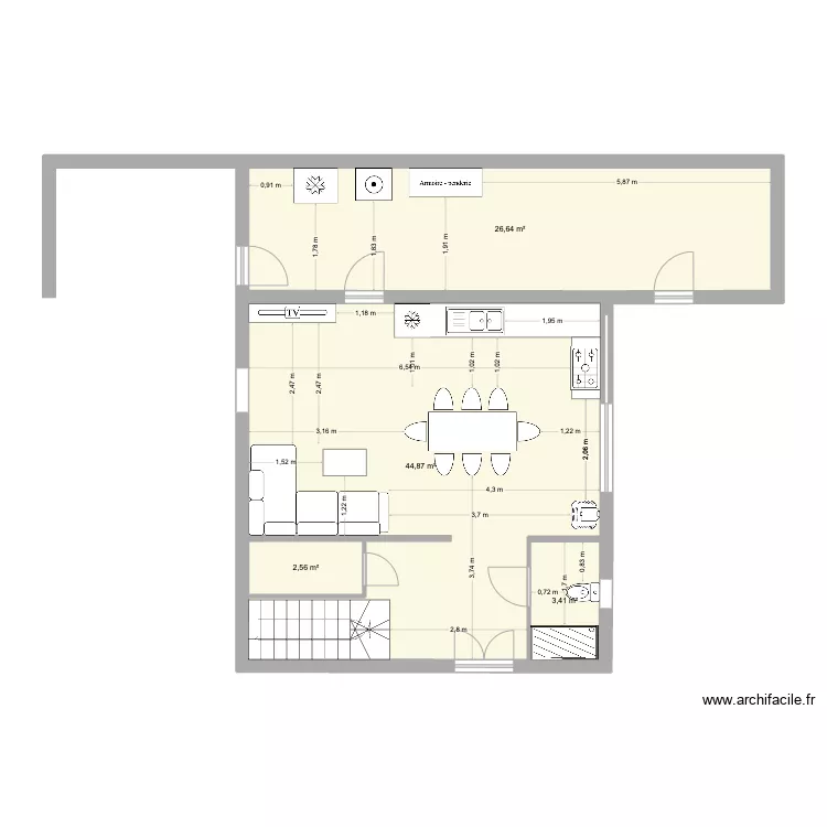 Etage 1 Besseges. Plan de 