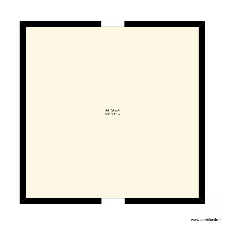 Annexe Amn&eacute;ville 1 er etage. Plan de 1 Pièce et 56 m²
