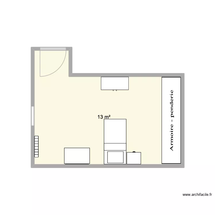 Luce. Plan de 1  et 13 m²
