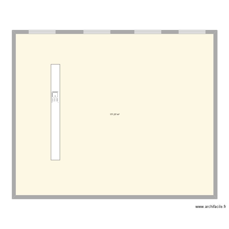 Le champsac grande salle. Plan de 1 pièce et 171 m2