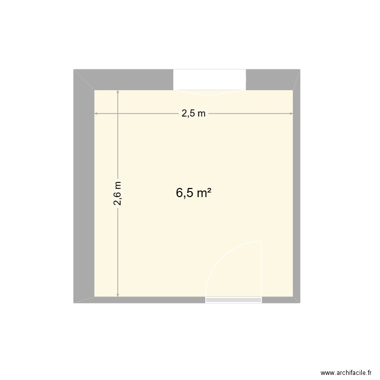 Raves. Plan de 1 pièce et 7 m2