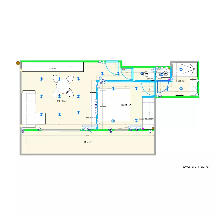 Appartement - Beauregard - après travaux. Plan de 6 et 50 m² Appartement - Beauregard - après travaux. Plan de 6 et 50 m²