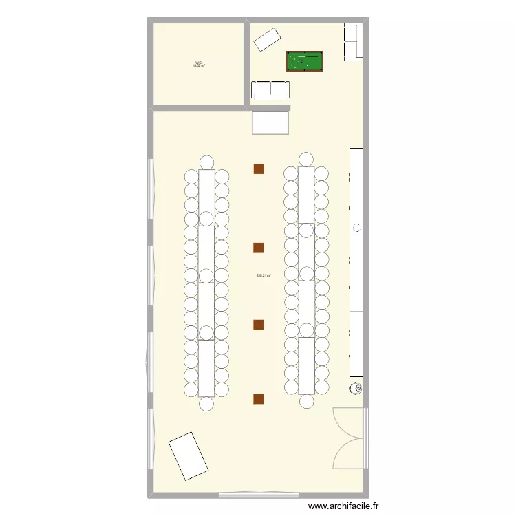 Salle de r&eacute;ception. Plan de 