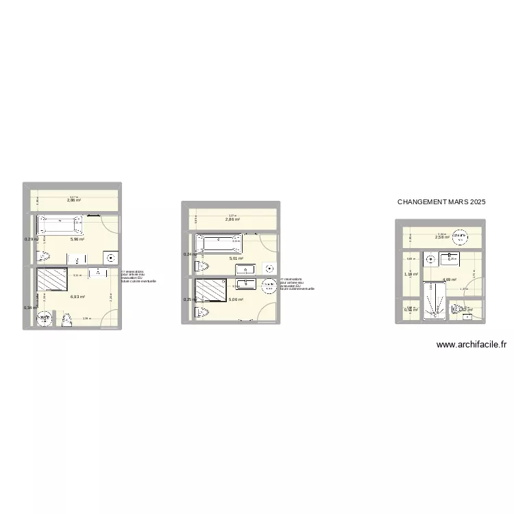 Sanitaire R+2 cas espace ouvert. Plan de 