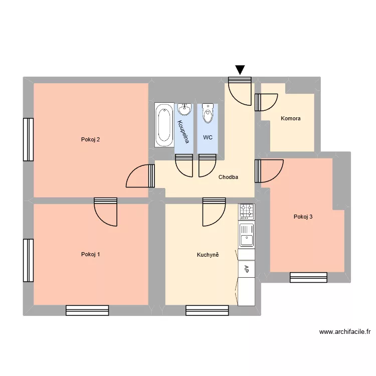 n&aacute;m. T. G. Masaryka 798, byt 5. Plan de 19 pièces et 193 m²