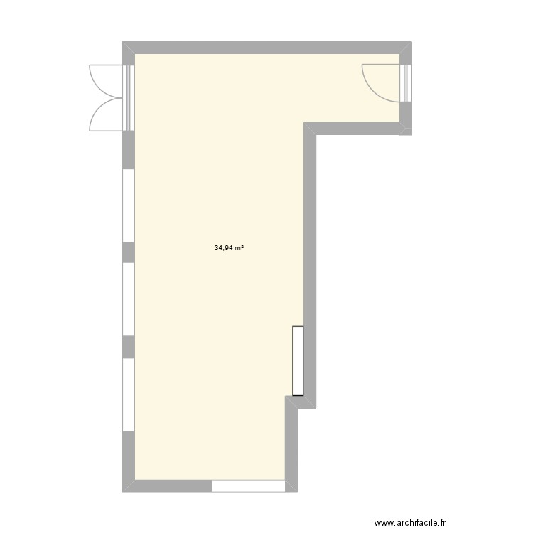 portfolio. Plan de 1 pièce et 35 m2