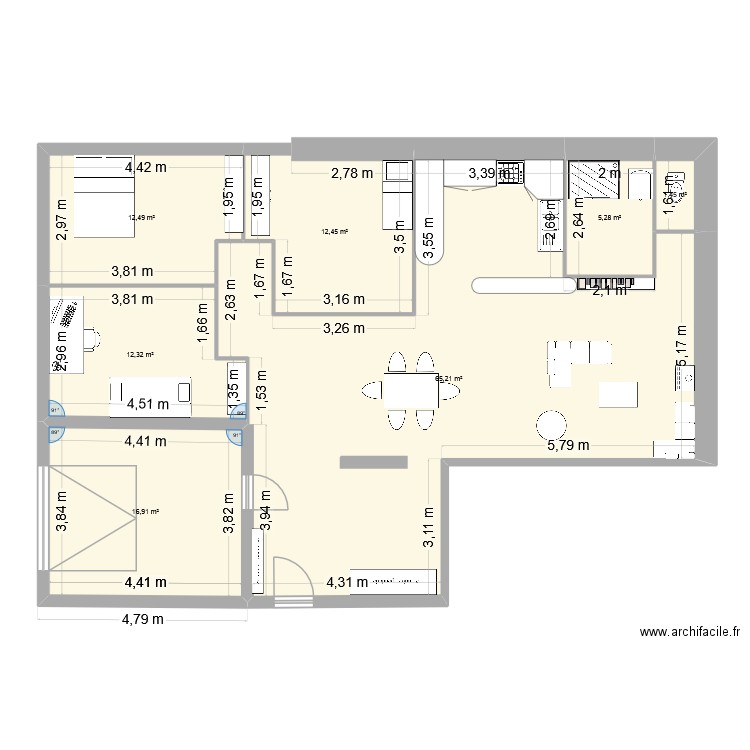 Appart Pic Vert 20.11.25. Plan de 7 pièces et 126 m2