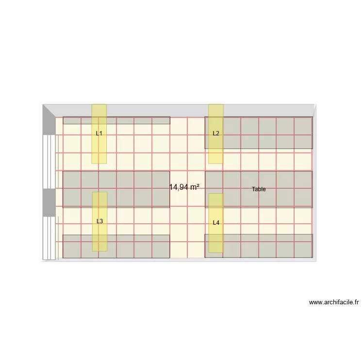 LUX metre SALLE 117. Plan de 1 Pièce et 15 m²