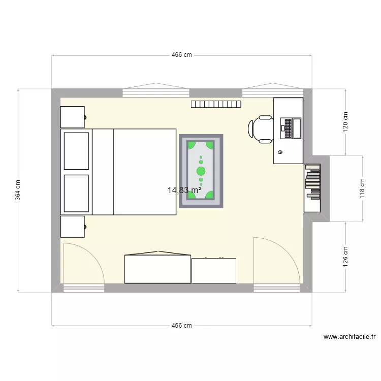 Chambre Baptiste. Plan de 