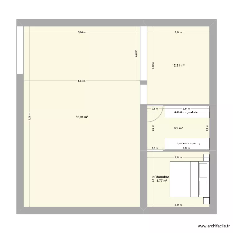 Bourges. Plan de 4  et 81 m²