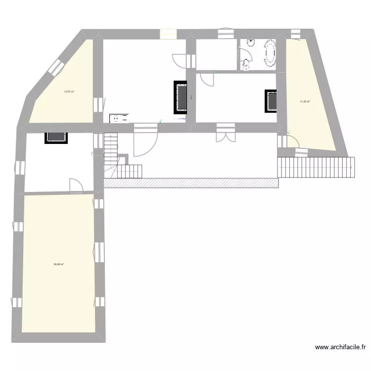 La Maison Gilles. Plan de 3  et 64 m²