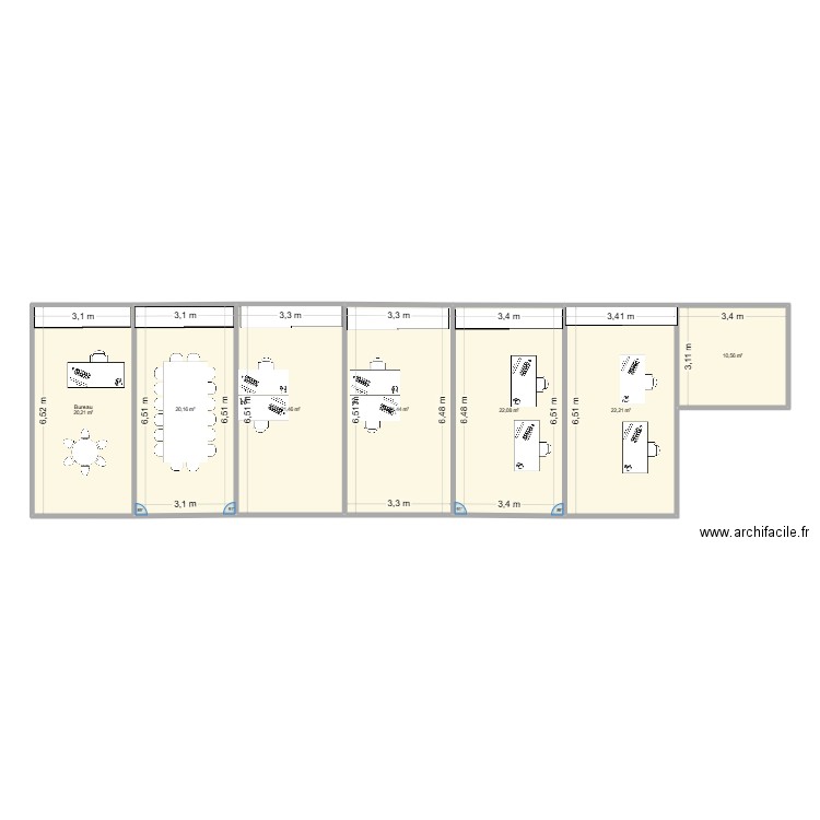 fehrel. Plan de 7 pièces et 138 m2
