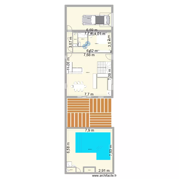 Maison 2. Plan de 8  et 173 m²