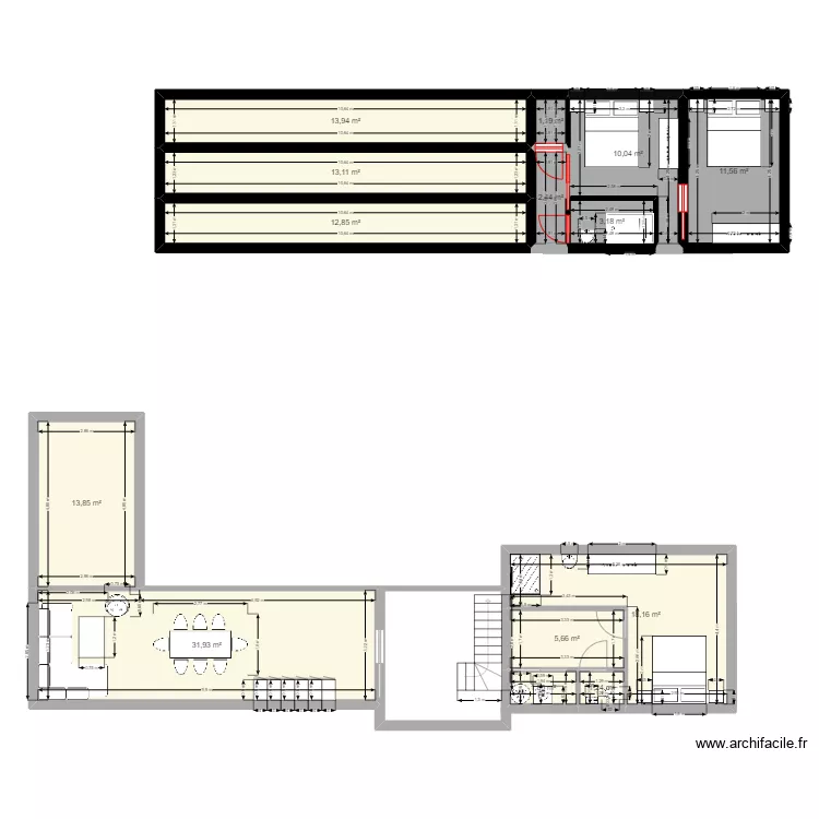 maison rez . Plan de 