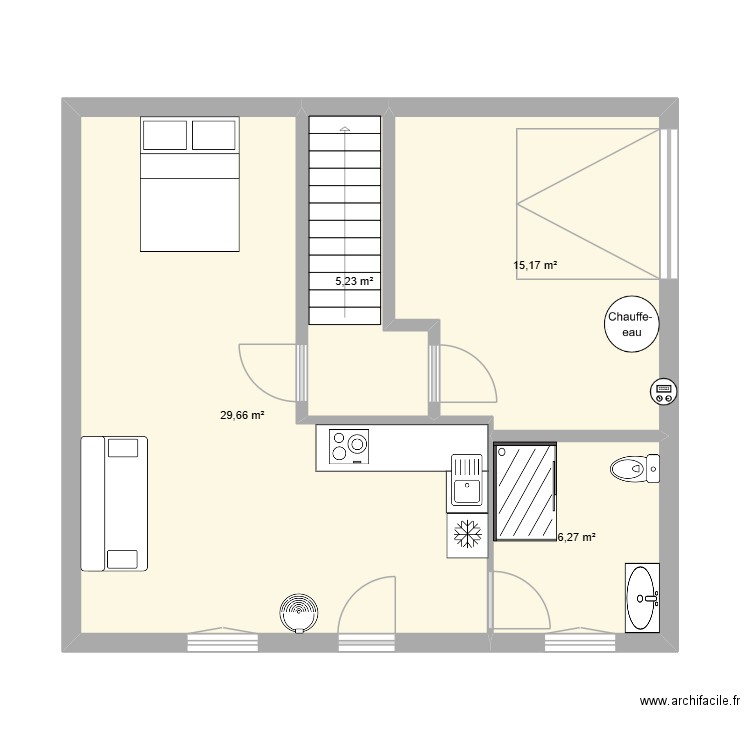 Frontenex 4. Plan de 4 pièces et 56 m2