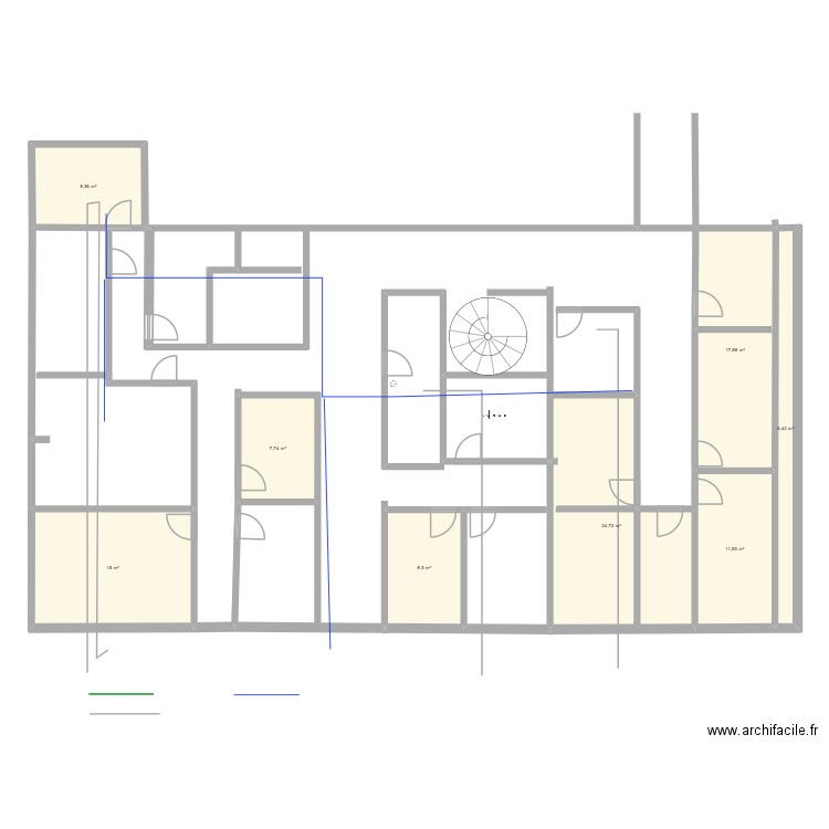 147A. Plan de 8 pièces et 103 m2