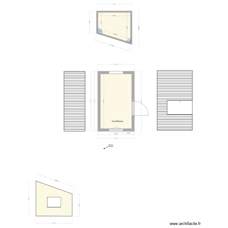 Cabanon Am&eacute;nagement. Plan de 