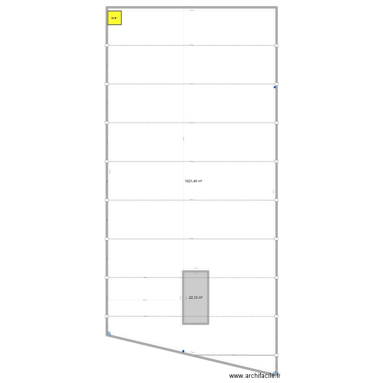 EVA MTP. Plan de 2 pièces et 1069 m2
