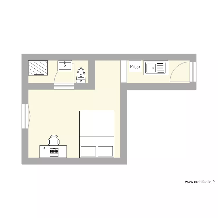 azur. Plan de 3  et 16 m²