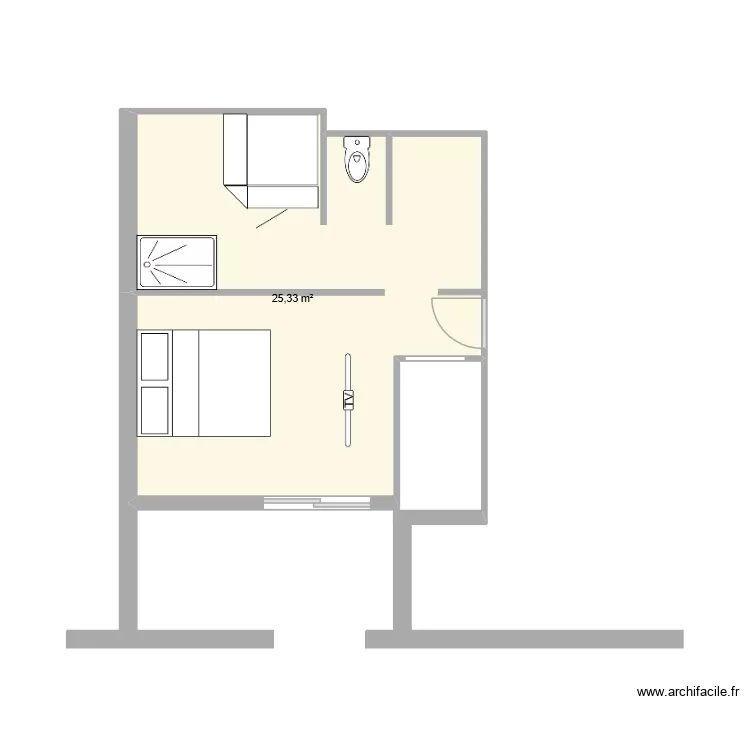 CHAMBRE 4. Plan de 1 pièce et 25 m²